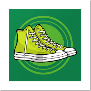 Bright Green Skate Sneaker Posters and Art